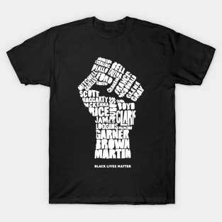 Black Lives Matter Victims White Text T-Shirt